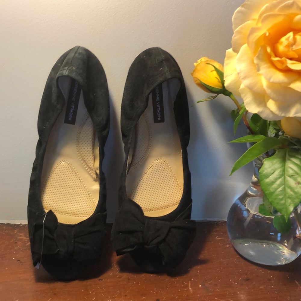 NWOT black suede ballet flats
